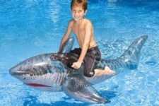 08 ride-on shark pool float for brave kids