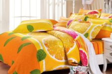 10 bold orange and grapefruit bedding in fuchsia and orange