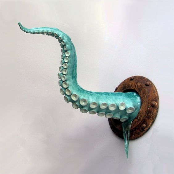 such a tentacle wall sculpture will be suitable for any space and can be used as a towel hook in the bathroom