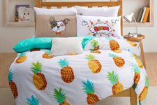 13 funky bed with a pineapple duvet for a tropical feel