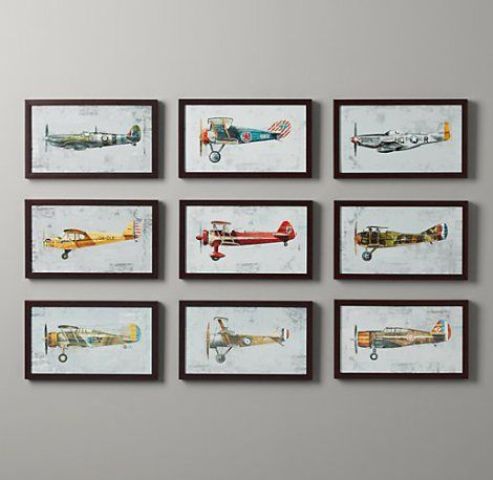 vintage airplane printables in frames can be a nice and easy to realize idea