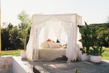 15 a boho-styled outdoor bedroom under a canopy may be enough to relax and to protect you from the sun