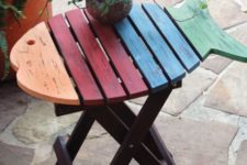 17 small colorful fish folding table for outdoors