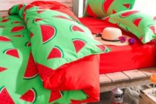 17 super bold red and green watermelon bedding for summer
