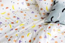 19 stylized fruit print bedding in different shades