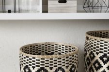 20 earthy patterned baskets for clean towels to maximize bathroom storage