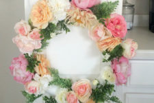 DIY fresh flower and greenery wreath for special occasions