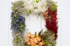 DIY vintage floral wreath with sections