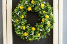 DIY summer lemon wreath with a scent