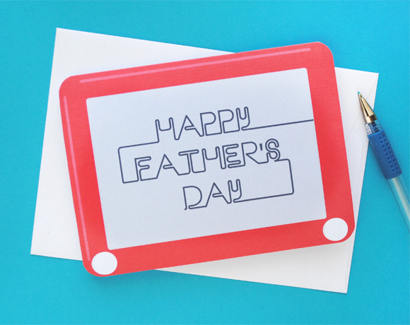 DIY free printable sketch Father's Day card