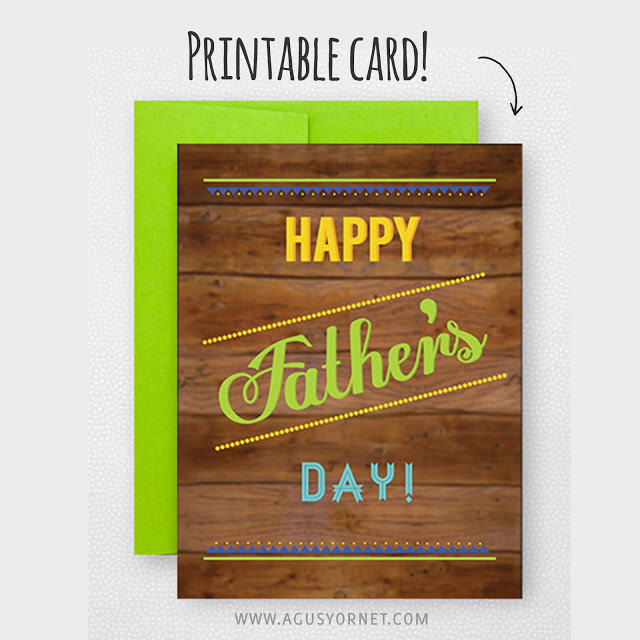 DIY wood print free printable Father's Day card