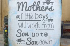 DIY mother’s Day sign for a little boys’ mom