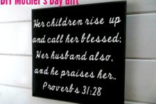 DIY proverb Mother’s Day sign