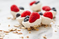 DIY fresh berries and almond frozen yogurt bites
