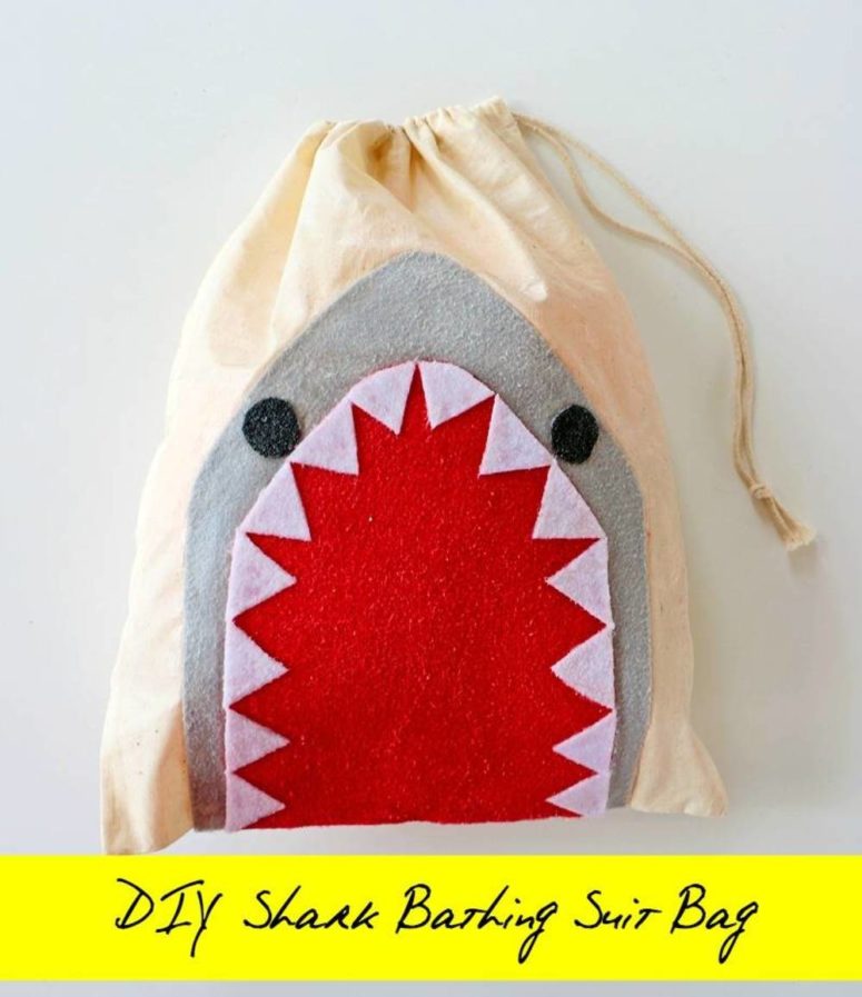 DIY shark bathing suit bag (via https:)