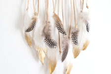 DIY feather wall hanging