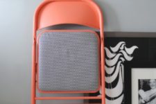DIY folding chair renovation in coral