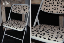 DIY geometric folding chair renovation