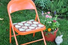 DIY metal chair renovation in a bold color