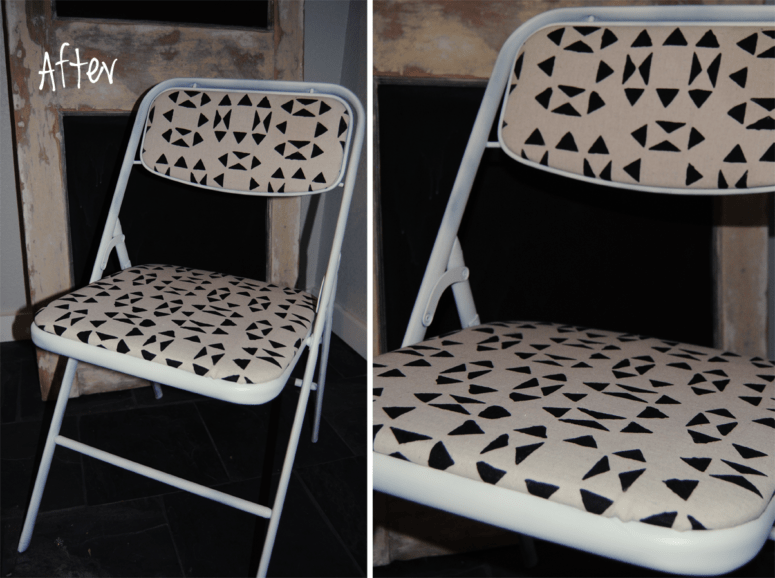 DIY geometric folding chair renovation (via www.dwellwithdignity.org)