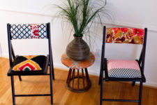 DIY colorfully upholstered chairs