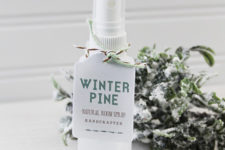 DIY winter pine room and linen spray