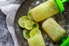 DIY mint and pineapple popsicles