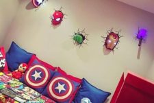 02 a gorgeous 3D wall art inspired by Avengers for a boy’s bedroom