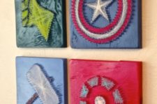 03 Avengers string wall art hangings look bold and chic