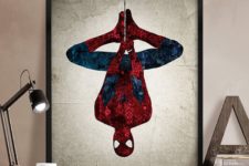 03 a cool framed Spiderman poster will spurce up any space