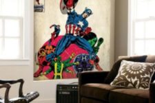 03 a retro Captain America poster is a trendy idea to give your space a character