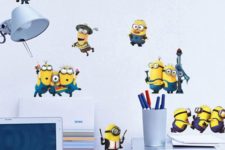 04 different minion wall decals will cheer up your kid’s space easily