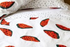 05 watermelon and polka dot bedding is ideal for summer