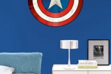 07 hang a Captain America’s shield on the wall for a cool look