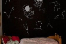 08 constellation and spacemen wall for a kids’ room is a cute idea