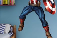 09 Captain America removable vinyl wall decal will be a great idea for a kid’s room