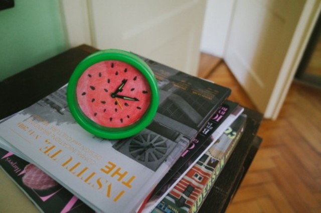 a watermelon alarm clock will wake you up in a pleasant way