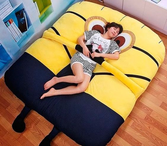 oversized minion daybed to sleep on, whether you are kid or not