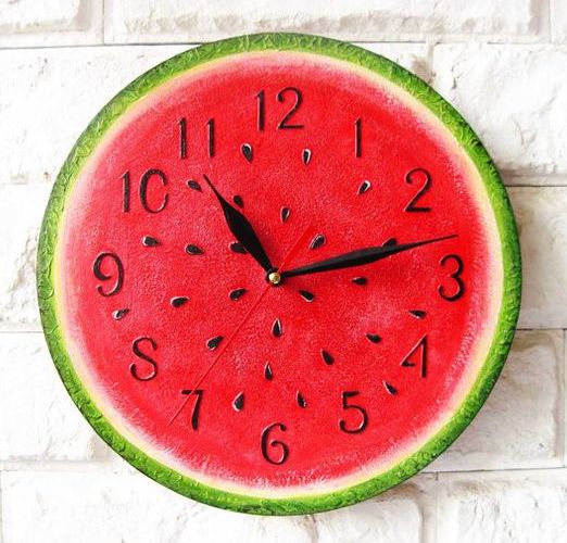 colorful watermelon clock for your kitchen looks yummy and juicy