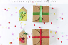 DIY fruity button gift tags