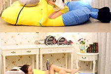 12 oversized minion floor cushion that can be used as a bed