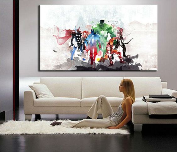 watercolor print Avengers wall art for a bold statement in any room