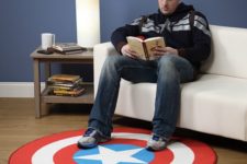 13 Captain America round rug will fit both an adult and a kid’s space