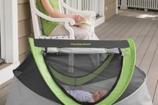 13 functional outdoor tent and crib in light grey and green