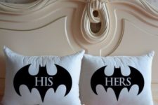 13 simple black and white Batman pillows for your mater bedroom