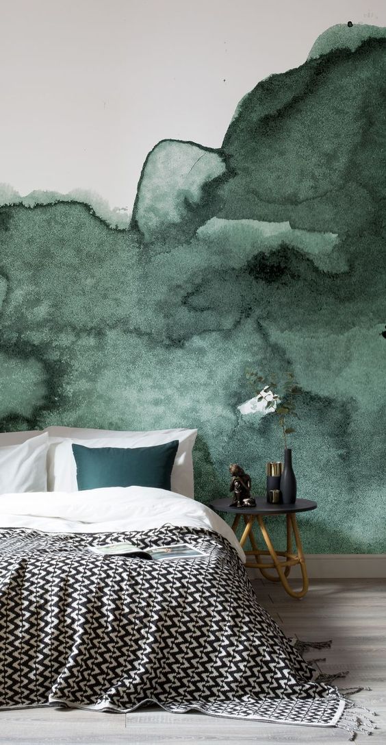 smokey emerald tones add texture and look elegant with gilded accents