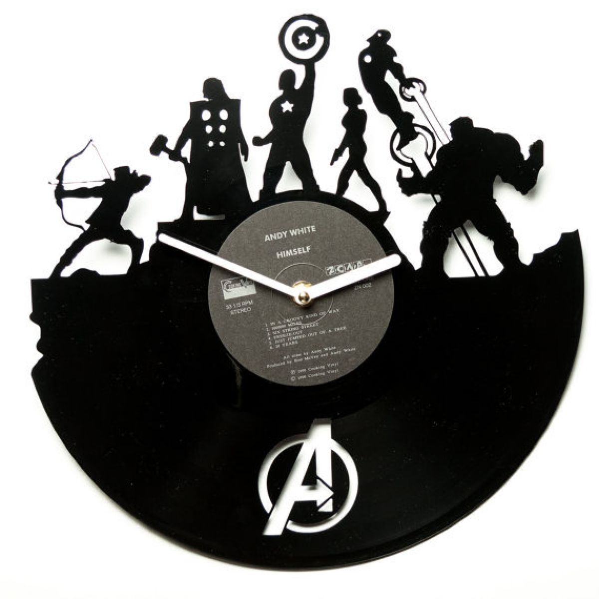 Avengers clock of an old vinyl piece has special retro charm