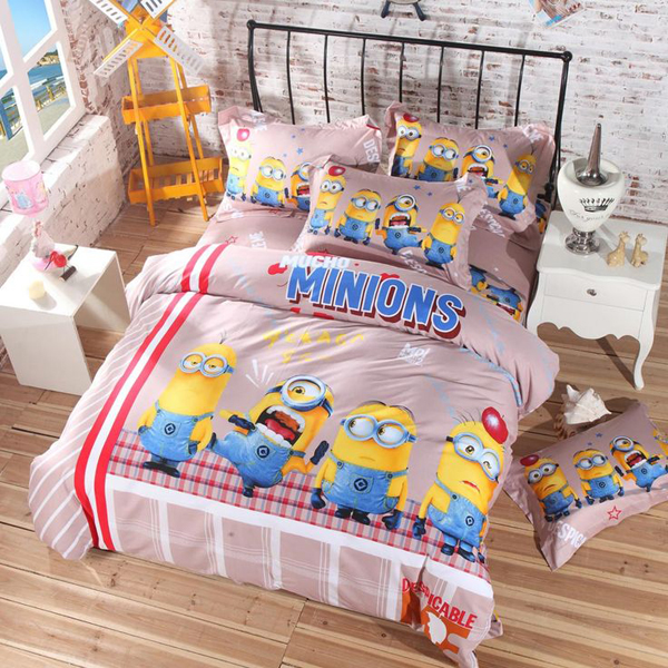 colorful minion bedding for a kid's room