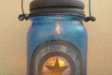 16 Captain America stained glass candle lantern