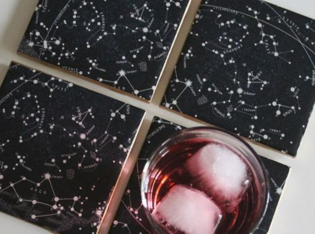 black tile constellation coasters are a stylish idea